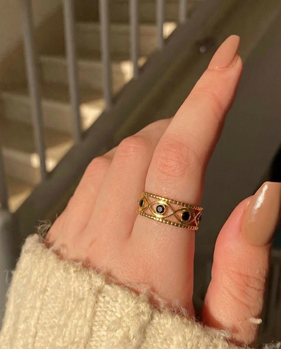 Black Evil Eye Ring